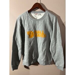 Fjallraven Gray Crewneck Sweater with Orange Logo